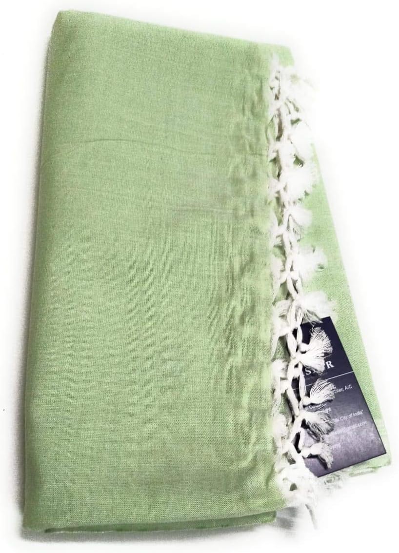 SHISHIR 100% Cotton Soft Beautiful Olive Green Plain Bhagalpuri Summer Blanket Single Bed Top Sheet/Odhne wali Chaddar/Khes/Dohar/Topsheets/Chadar Size- 245cm X 130cm| TC - 180
