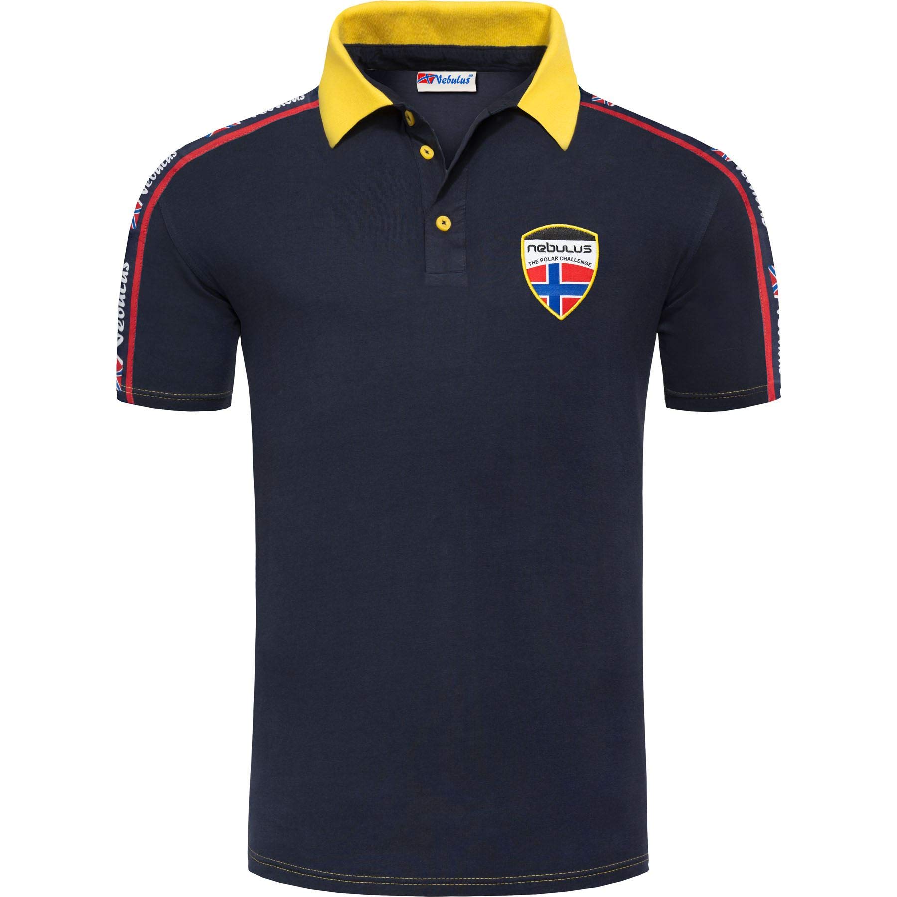 Nebulus Polo Bela para hombre, con bordado para hombre, camisa de manga corta