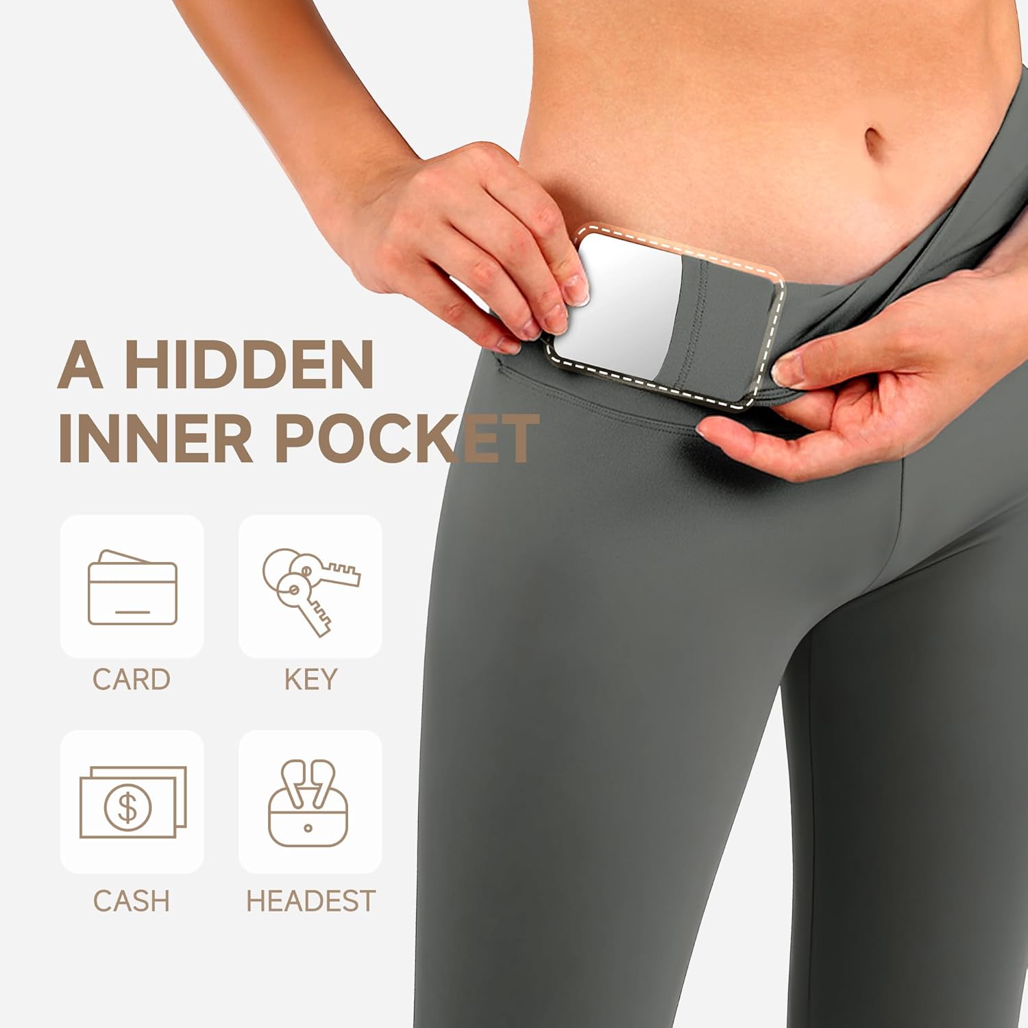 25" High Waist Yoga Pants for Women – Quick Dry Sculpting Leggings Tummy Control Squat Proof Hidden Pocket for Running - Image 7