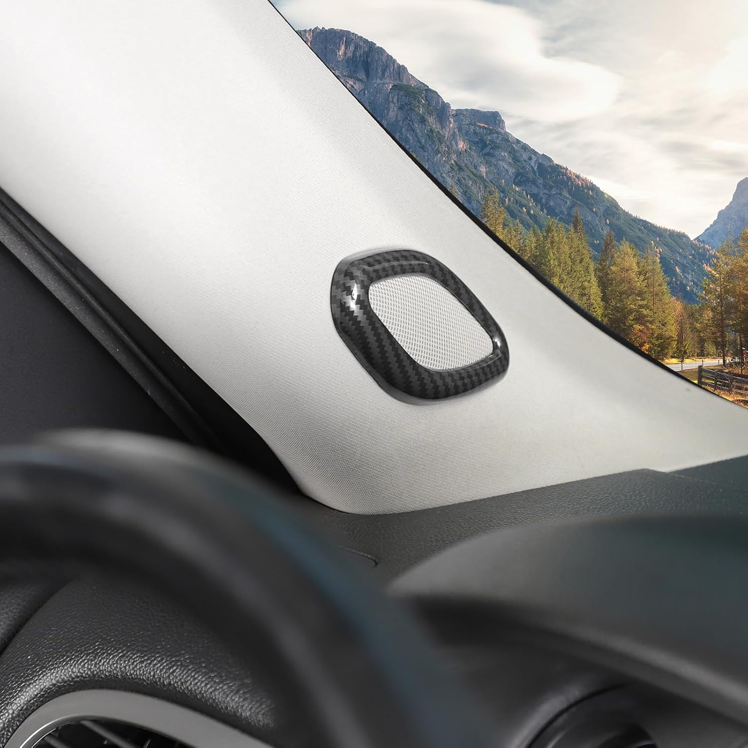 RT-TCZ A Pillar Speaker Cover Trim Decoration Interior Accessories for Chevy Avalanche/Suburban/Tahoe 2007-2013,for GMC Yukon/Sierra 2007-2013 (Black Carbon Fiber)