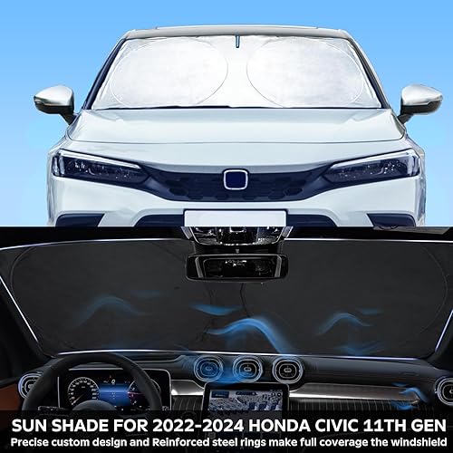 Miniatura 337 de Parasol para parabrisas de ajuste personalizado, cubierta para ventana delantera, visera plegable 210T, protector que bloquea los rayos ultravioleta