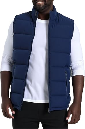 Men'S Winter Lightweight Puffer Vest Sleeveless Jacket Casual Puffy Vests