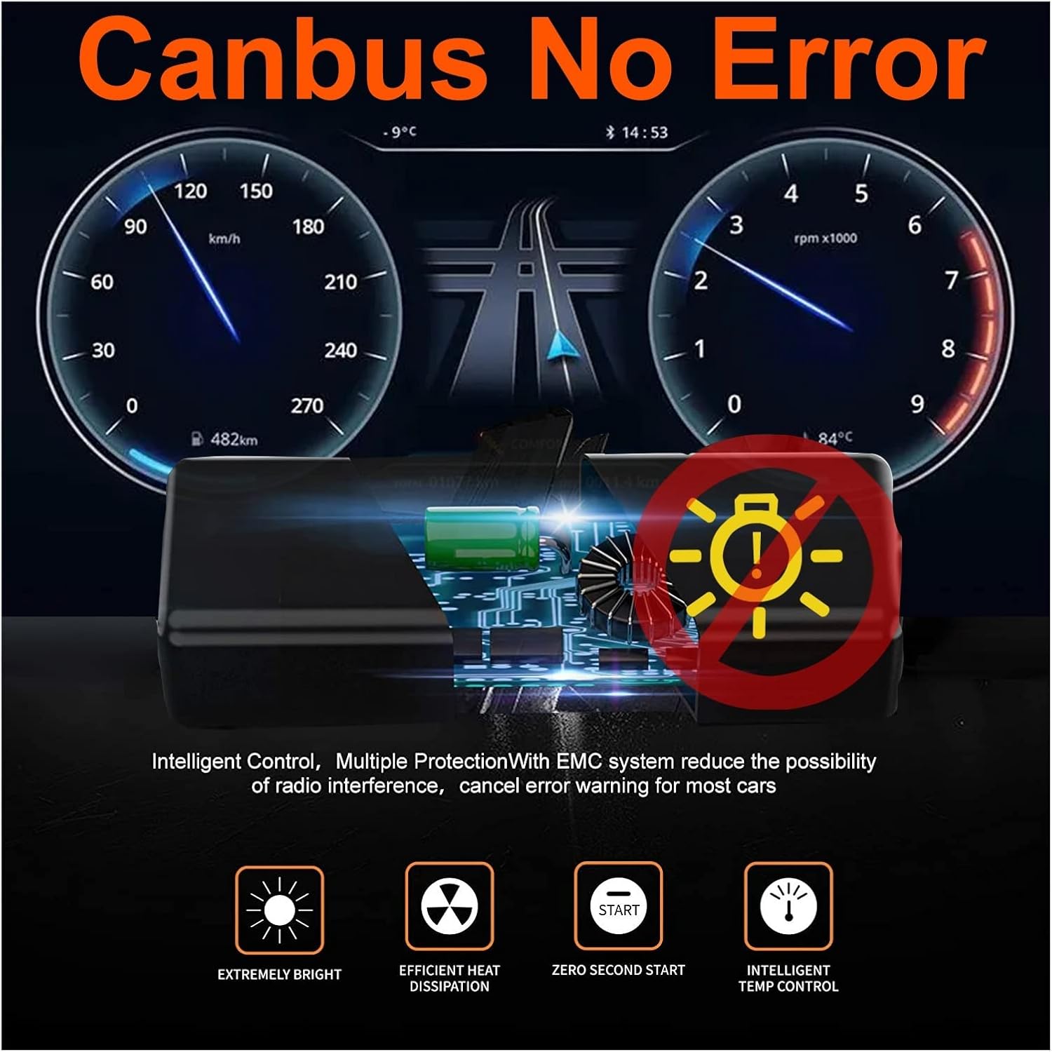 Canbus LED 360 40000LM Car H8 H9 H11 Auto Fog Light Bulbs 6000K Cold White IP68 Waterproof, Plug & Play(H8 H9 H11)