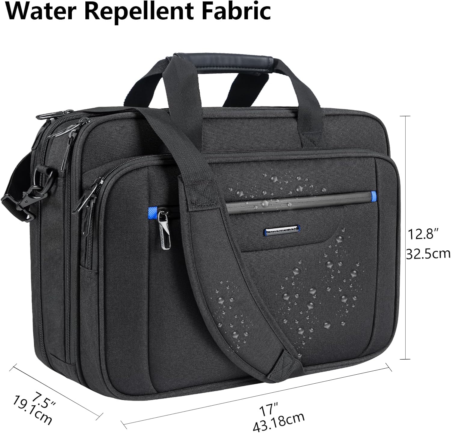VANKEAN 17.3" Expandable Laptop Briefcase for Travel & Business image 3
