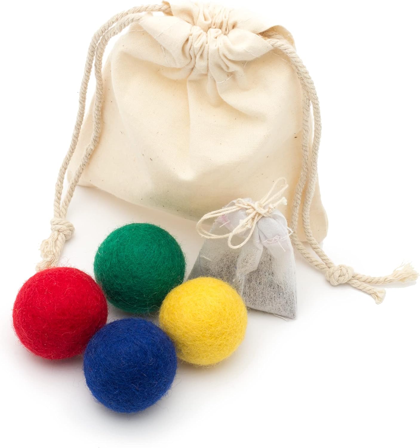 Glaciart One Wool Ball Cat Toy – 4 Pcs Rechargeable Catnip Infused - Soft Fuzzy Enrichment 100% Natural Felt Cat Toy - Interactive Play…