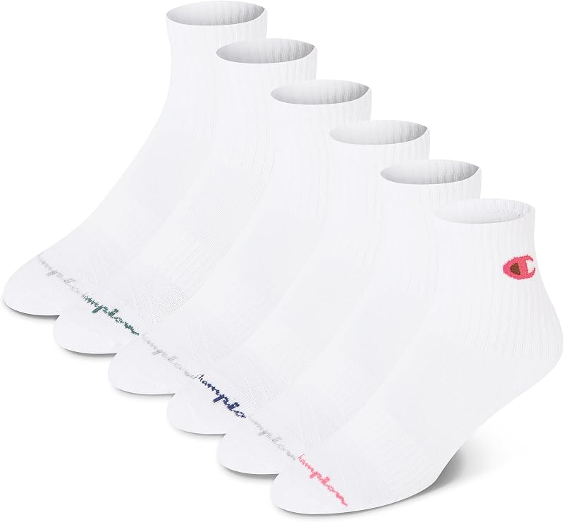 Women's High Quarter Socks – 6-pack Cushioned Athletic Socks With Moisture-wicking, Arch Support (Size 5-9)