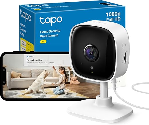 Tapo TC60 Indoor Camera House Security Camera, WiFi Camera, No Monthly Fee, AI Detection, Dog Puppy Camera, Baby Camera Monitor, CCTV, 2-way Talk, Advanced Night Vision, Works with Alexa & Google