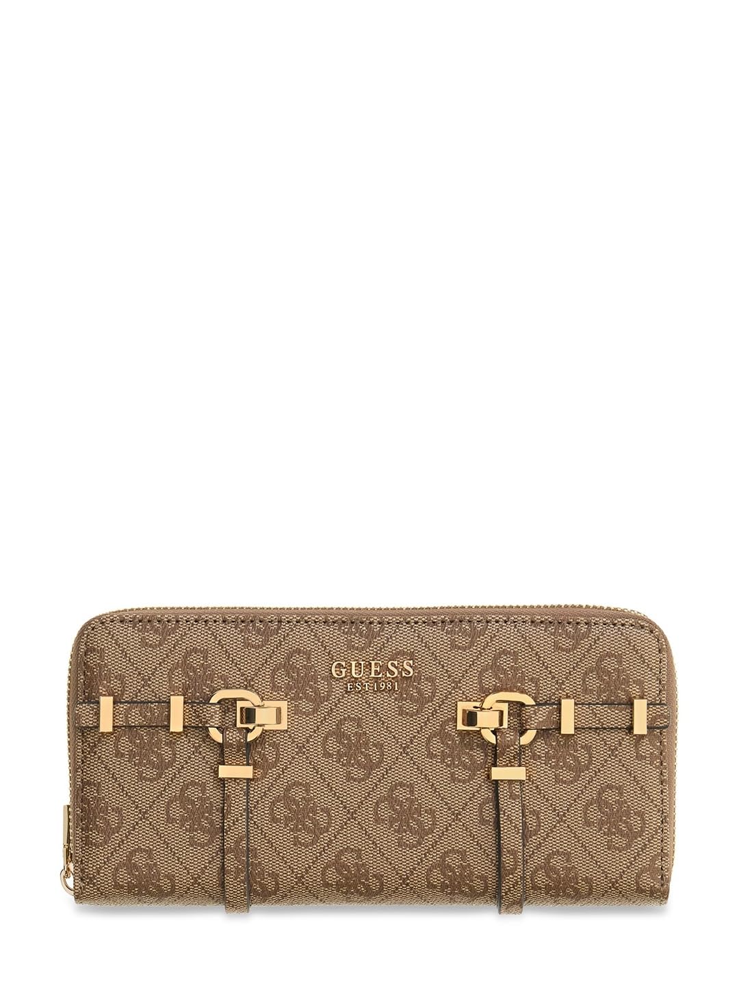 guess Women's Latte Printed Pu Leona Logo Large Zip-Around Wallet-picture-17