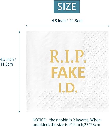 Miniatura 2 de Joyiou RIP FAKE - Servilletas de identificación, decoraciones de cumpleaños 21, suministros de fiesta, divertidos regalos de cumpleaños 21,