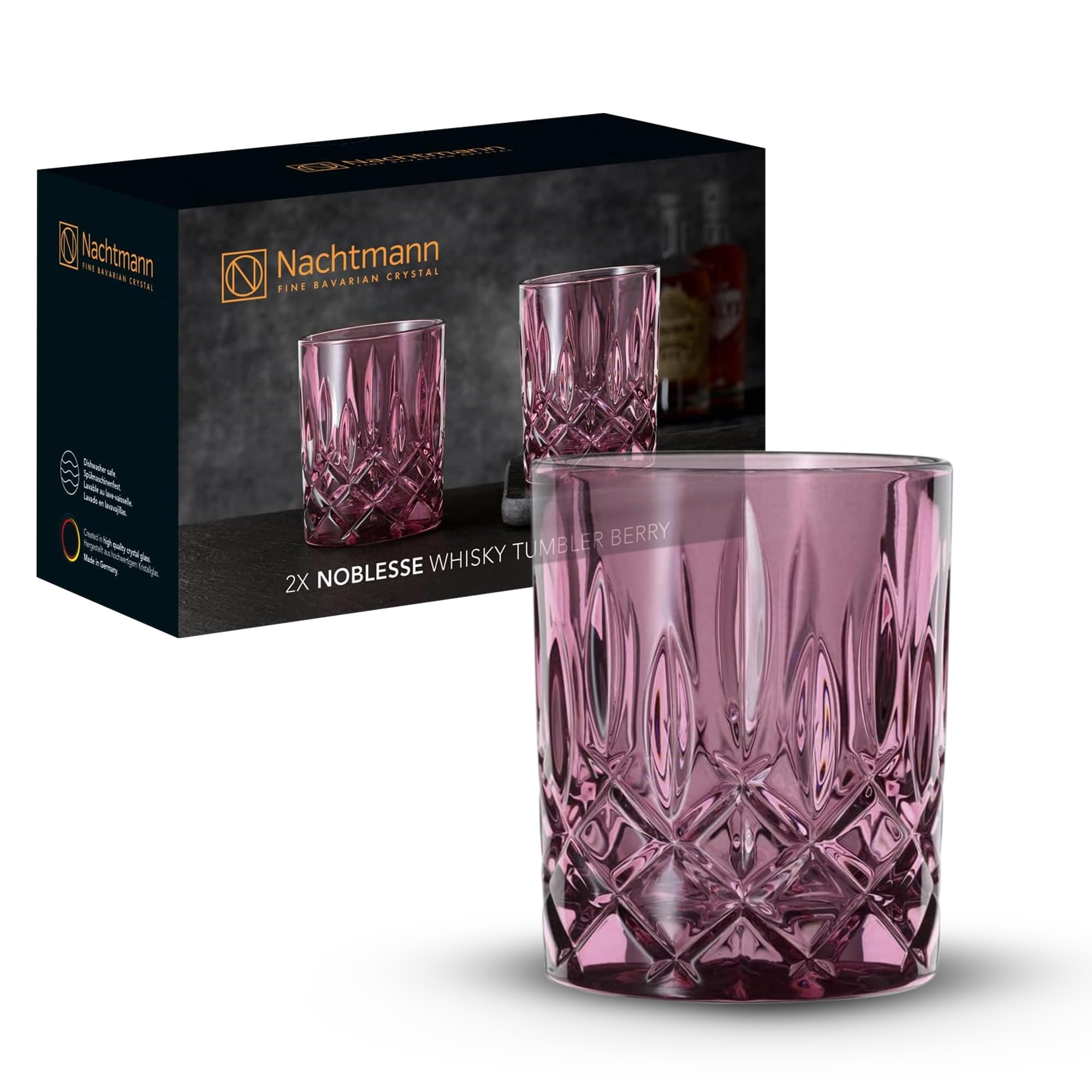 Amazon.com | Nachtmann 2-Piece Whisky Tumbler Set, Pink Whisky