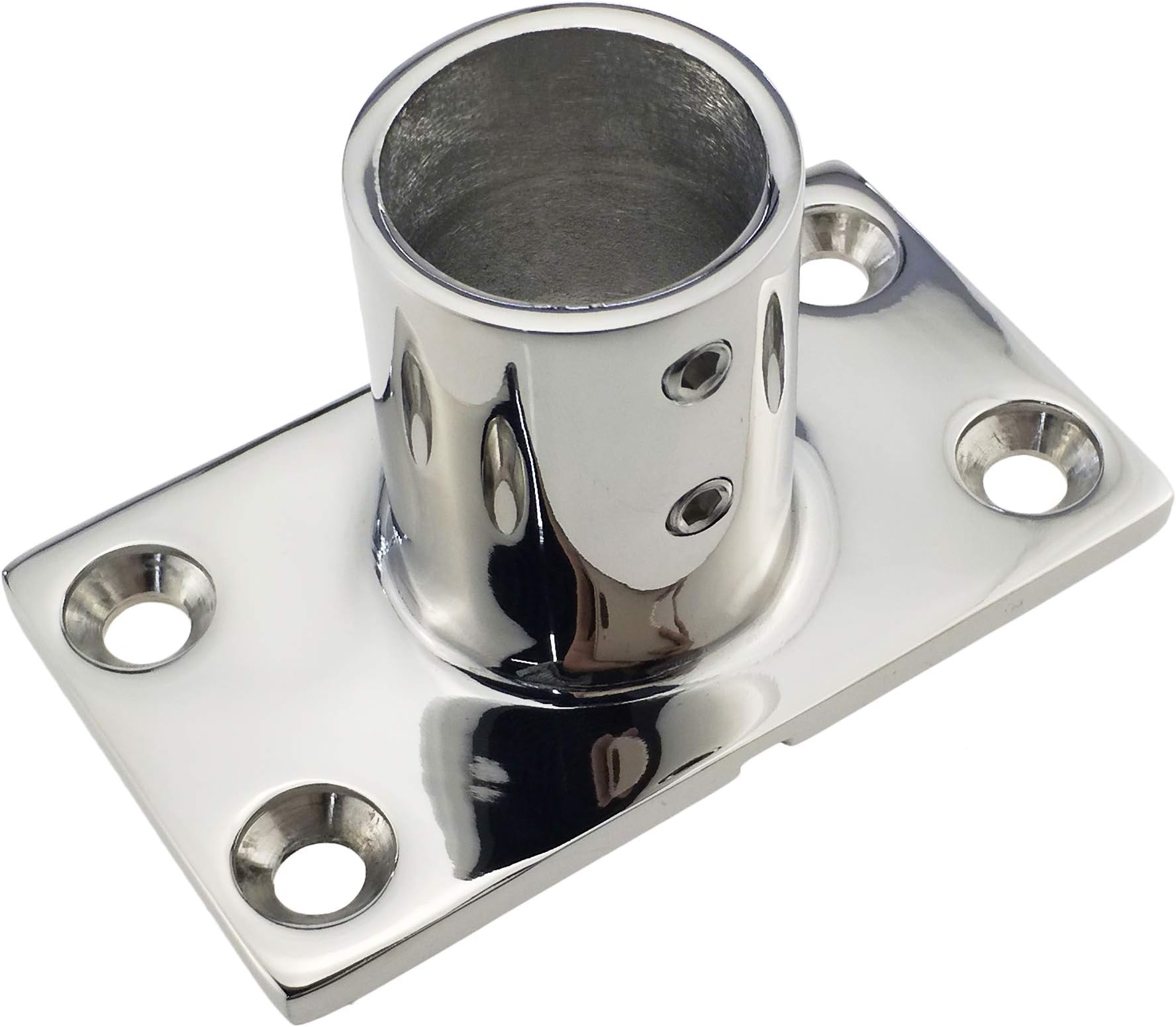 keehui Heavy DudyBoat Hand Rail Fitting-30 Degree 7/8 inch Rectangular Base-Marine 316 Stainless Steel Deck Hardware