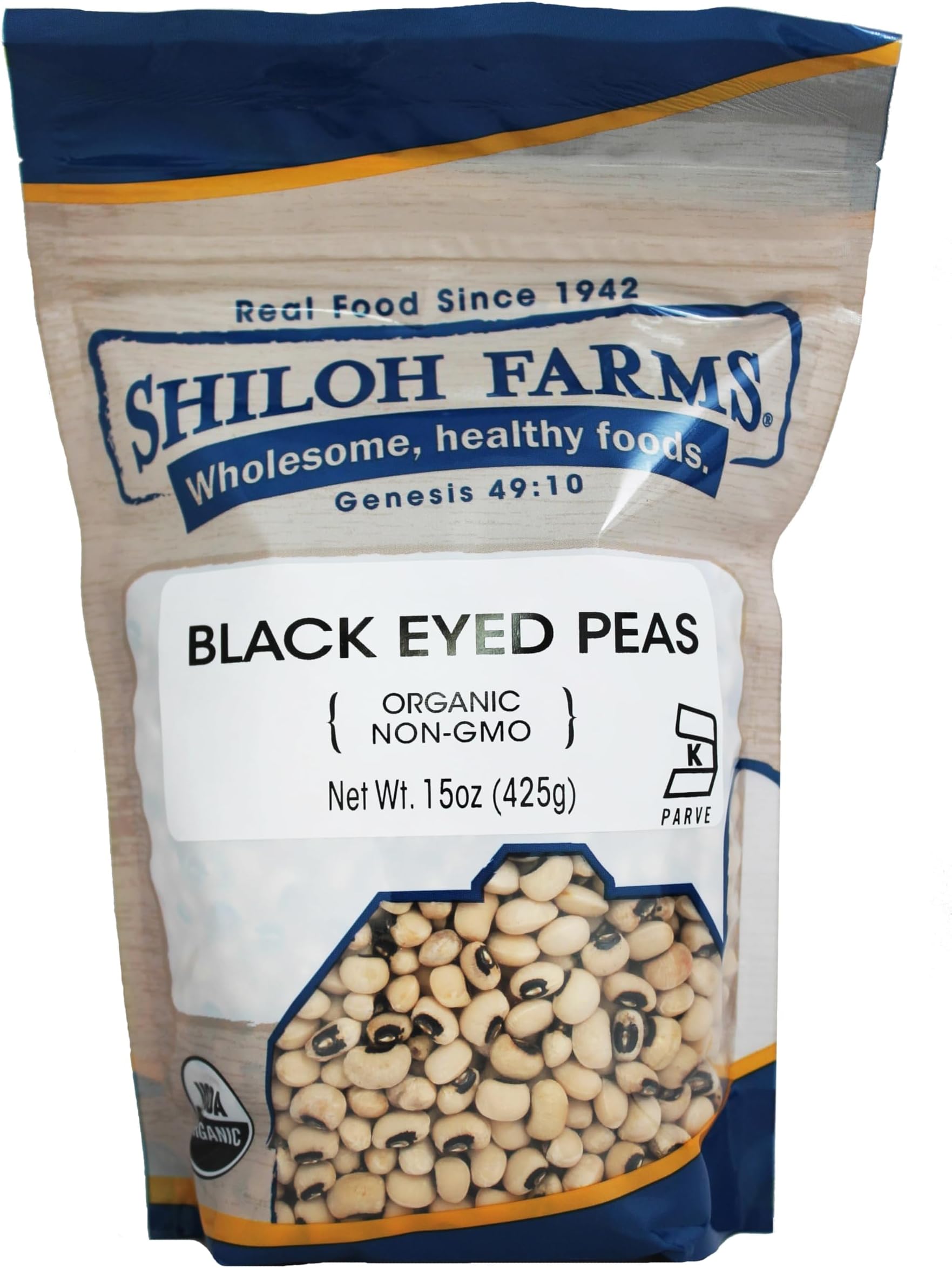 Shiloh Farms Organic Black Eyed Peas - Bulk 6 Count of 15 Oz, Naturally Nutty and Firm, Certified Organic, Perfect for Gourmet Dishes