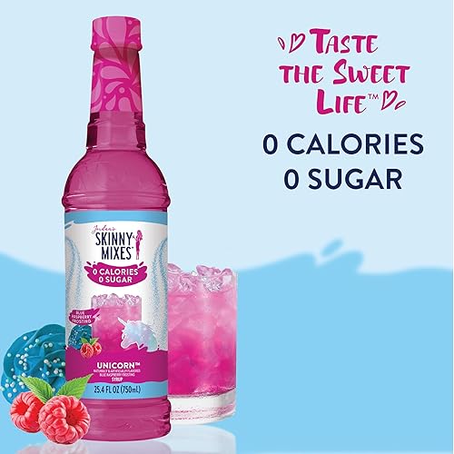 Miniatura 3 de Jordan's Skinny Mixes Jarabe sin azúcar, sabor unicornio, potenciador de agua con sabor a frutas, mezcla de bebida para té helado, limonada y más,