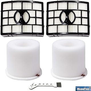 MaximalPower Replacement Filter Combo Packs for Shark NV750 & NV650 Series Rotator Pro Lift-Away Vacuums | Fits Part No. XFF650 & XHF650 for Floor Care (2 Filter Pack + 2 Foam & Felt Kit + Brush)