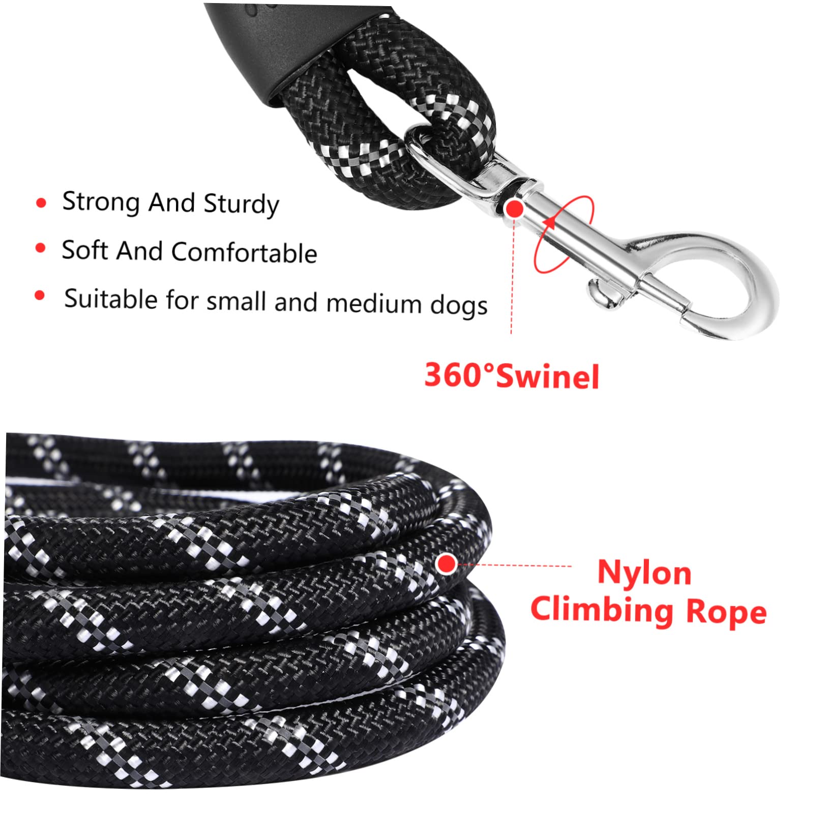 1 Satz Nylon-hundeleine Für Draußen Dicke Leine Mit Halter Für Hundekotbeutel Robust Für Kleine Und Mittelgroße Hunde