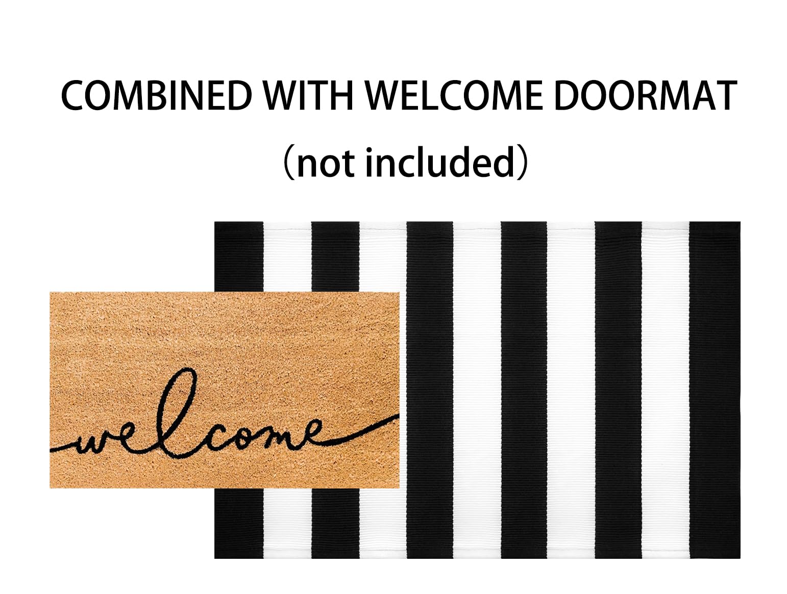 Alfombra Lavable y Suave para Entrada, 70 x 110 cm, Color y Negro.