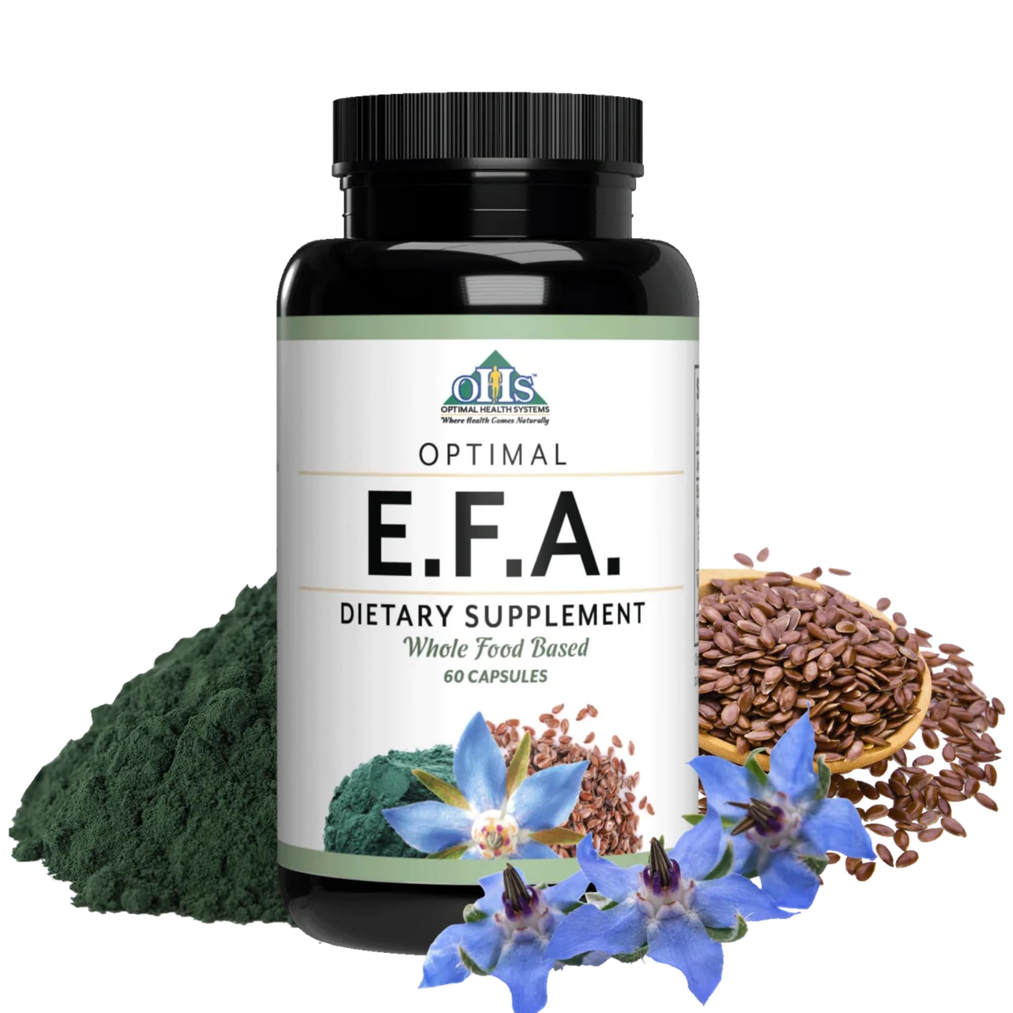 Optimal Health Systems Suplemento de ácidos graxos essenciais de origem vegetal, 1.000 mg, 60 cápsulas