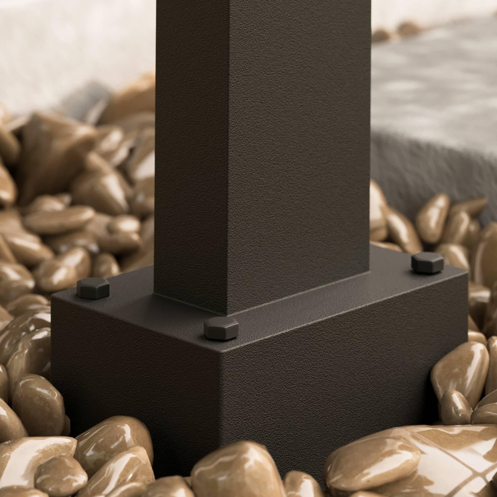 Lucande Außenleuchte Ferda mit Bewegungsmelder (spritzwassergeschützt (Modern) in Schwarz aus Aluminium (1 flammig, E27) - Wegeleuchte Pollerleuchte Wegelampe Sockelleuchte