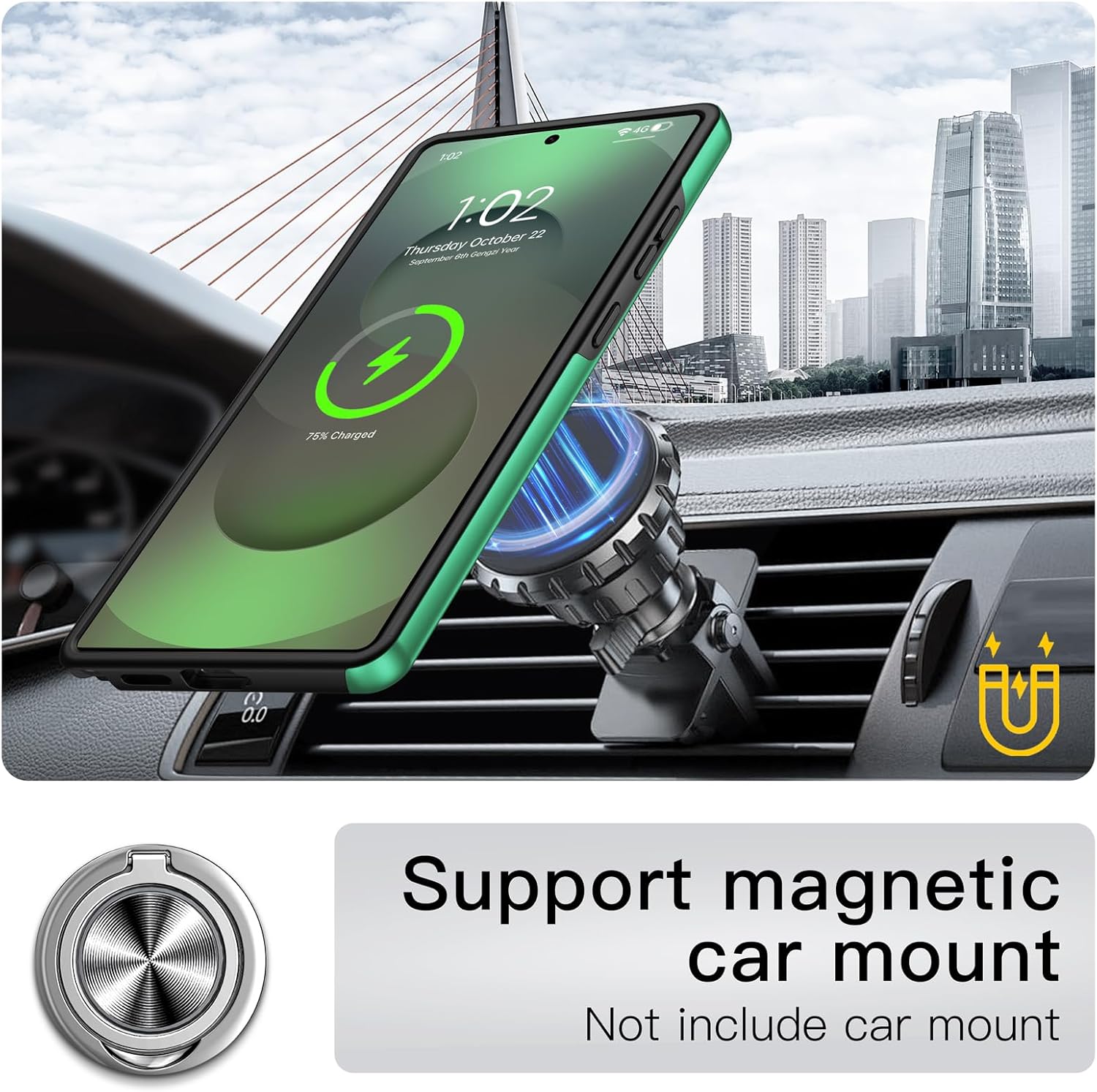 Anqrp Designed for Samsung Galaxy S25 Ultra Case, Built-in [15Ft Drop Protection][Heat Dissipation] Shockproof Military Grade Protection,for Samsung Galaxy S25 Ultra Case,Green - Image 5