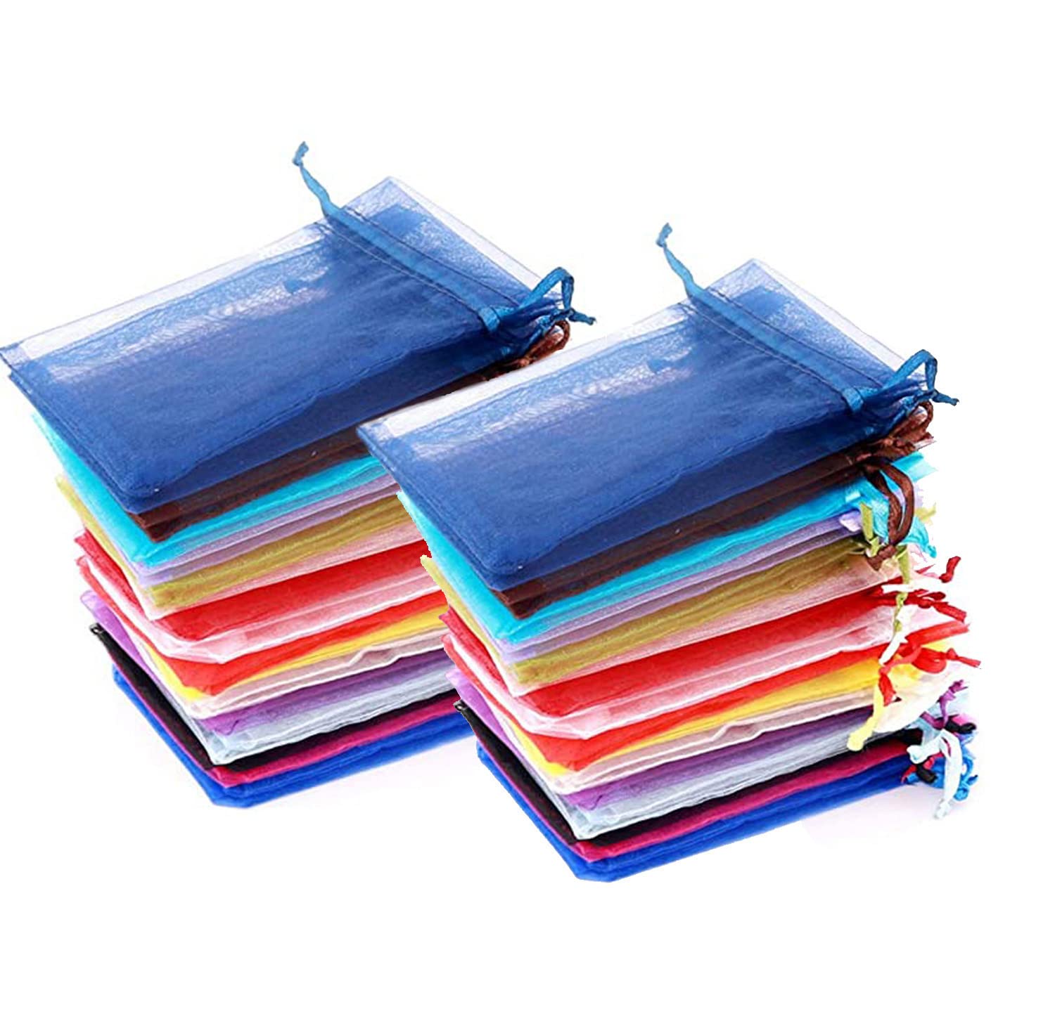 50 Sacchetti In Organza 10x15 Cm Bianchi | Con Cordino | Per Matrimoni, Bomboniere, Gioielli - Foto 7