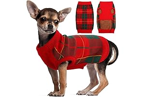 Kuoser Tartan Plaid Dog Sweater: A Classy Knit for Your Canine Companion