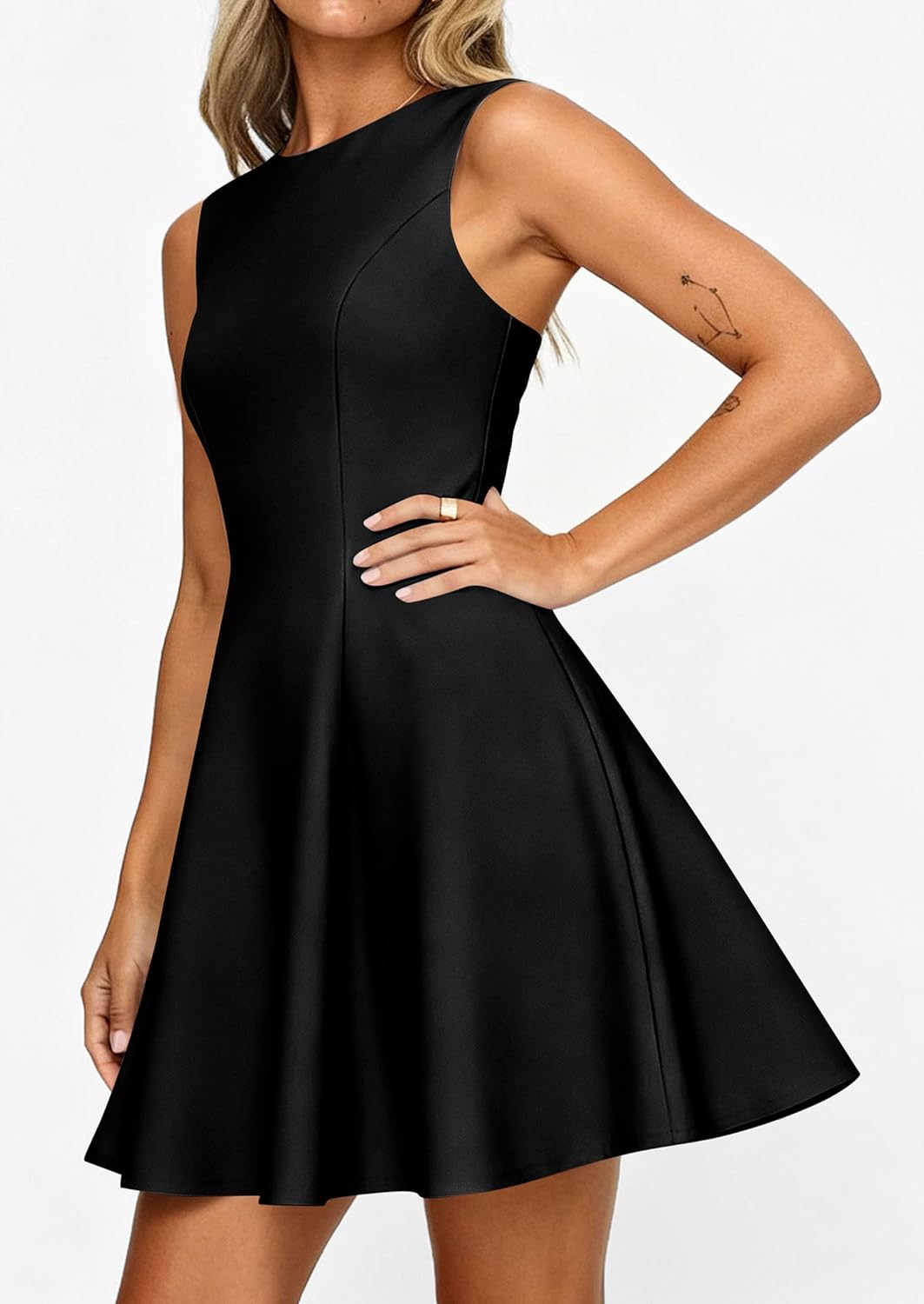 PRETTYGARDEN Cocktail Dresses for Women 2026 Summer Formal Boat Neck A Line Spring Elegant Graduation Party Mini Dress - Image 4