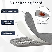 Vista 4 de GOFLAME Tabla de planchar para colocar sobre la puerta, tabla de planchar colgante con soporte de hierro y marco de metal resistente, tabla