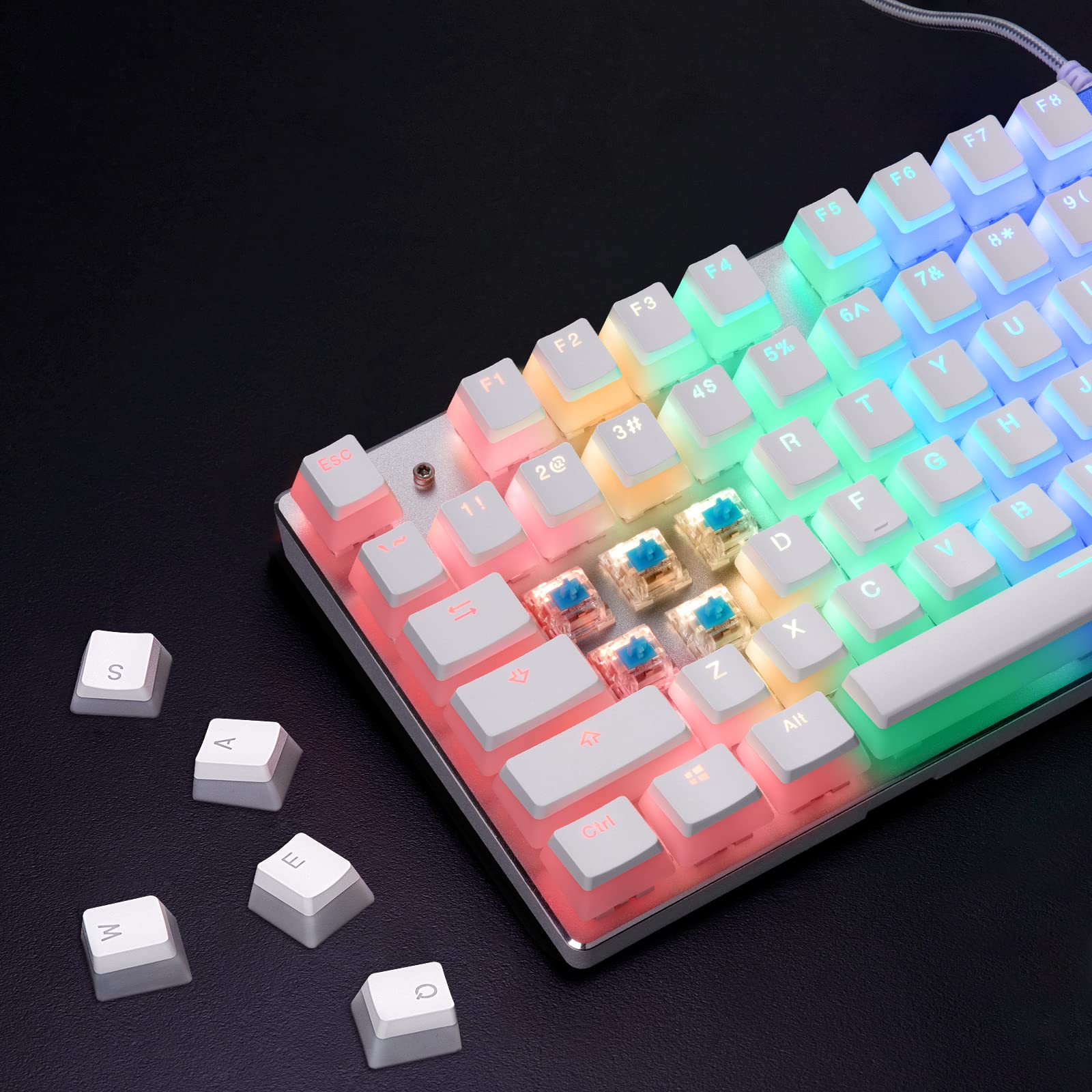 HAVIT Pudding Keycaps Backlit PBT Keycap Translucent Key Caps for