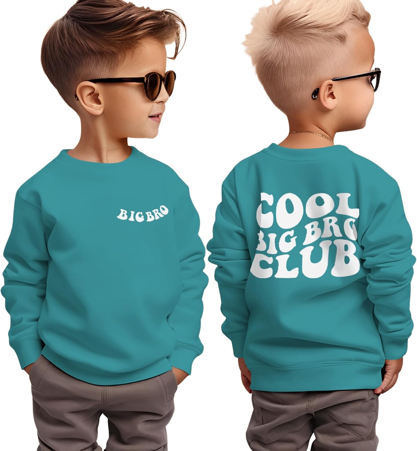 BOUTIKOME Big Brother Sweatshirt Toddler Baby Boy Cool Big Bro Club Shirts Announcement Pullover Long Sleeve Fall Tops