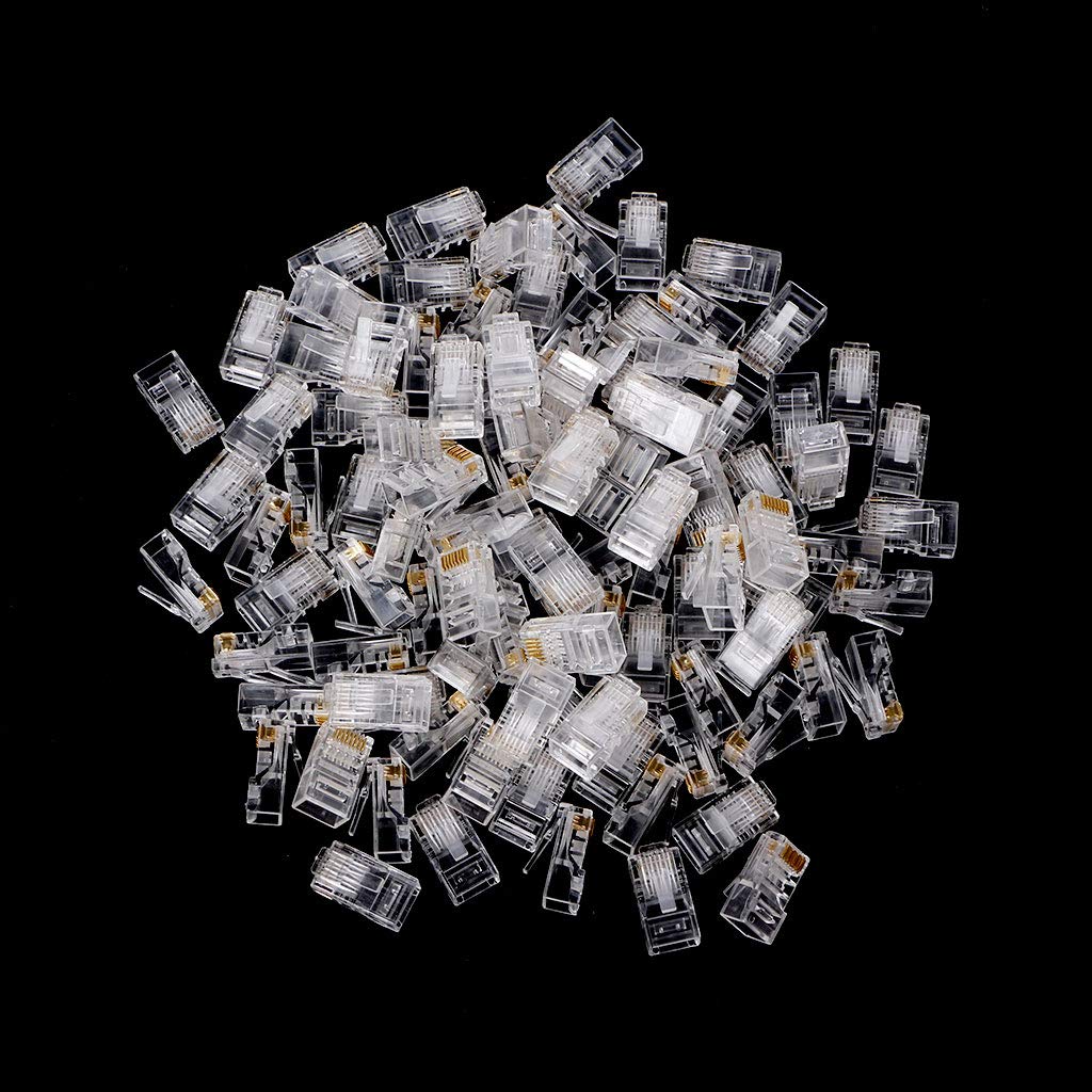 MLWSKERTY 25pcs/lot 100pcs/lot RJ45 RJ-45 CAT5 Modular Plug Connector for UTP Cat5 Cat5e Cable Crystal Heads