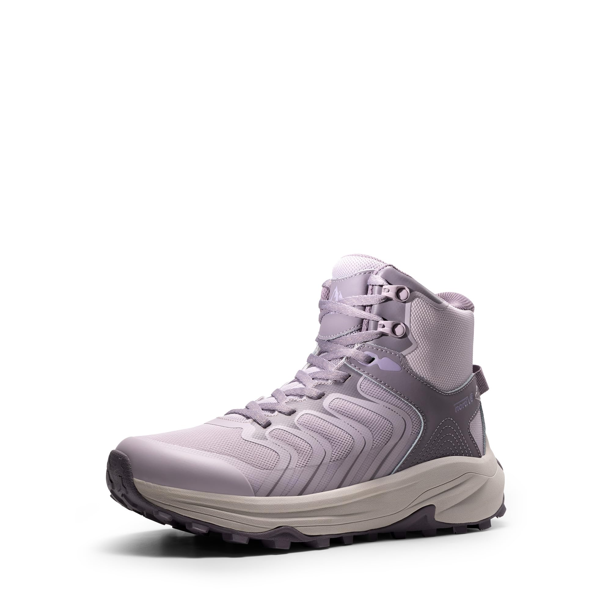 NORTIV 8 Women's Hiking Boots Waterproof with Arch Support Sneakers Walking Outdoor Comfortable Lightweight Boot Echo Mid,Size 5.5,Light Purple,NWUMHB2502