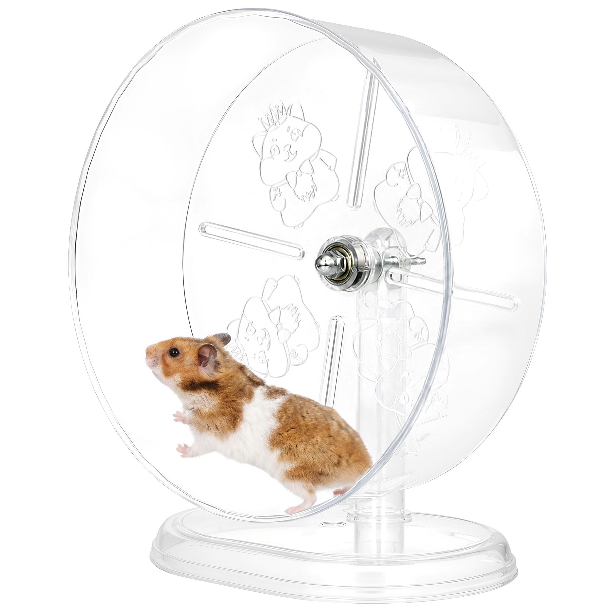rloao Silent Hamster Exercise Wheels 24cm, Clear