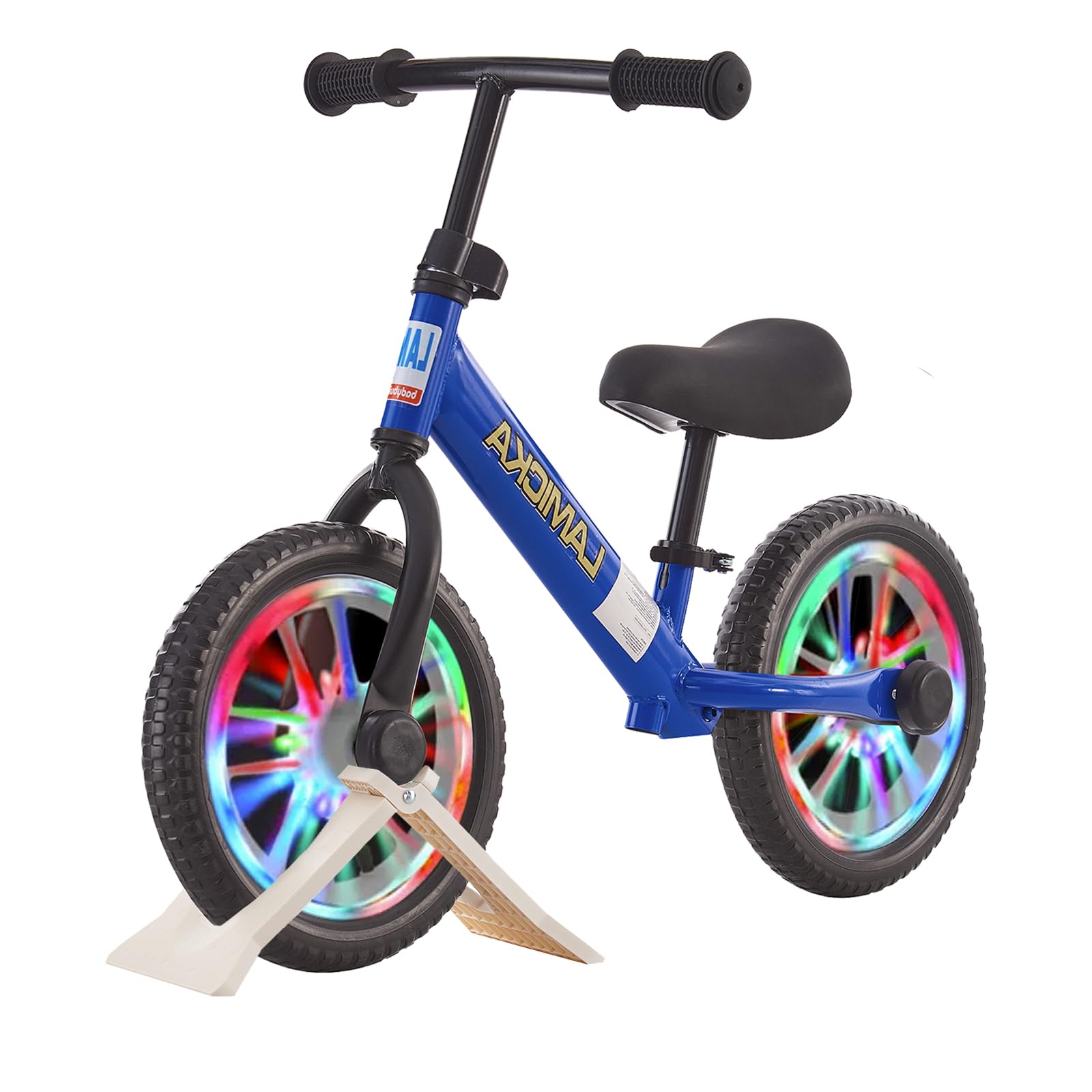 BSTSEL 12" 14" Balance Bike Old Stride Walking Bike, with Adjustable Handlebar and Seat Wheel with Light No Pedal Training Bicycle Flat-Free Tires (12“ Blue)