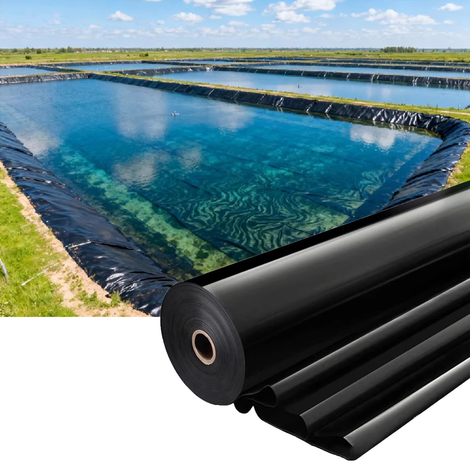Telo per Laghetto Rivestimento per laghetto da Esterno 17,7 Milioni, 10-500 Metri Quadrati di Membrana Impermeabile di Grandi Dimensioni, acquacoltura, Piscina da Giardino(7X30M/23X98.4FT)