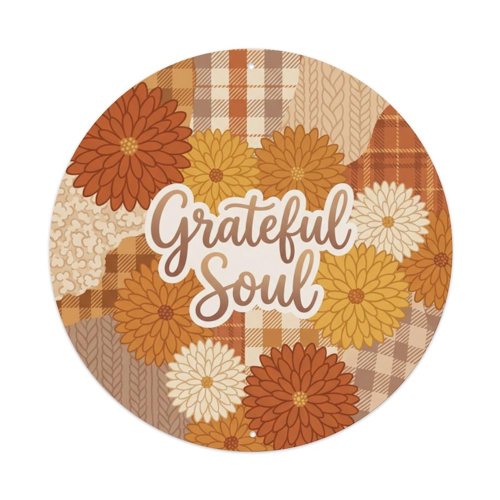 Cozy She Shed Floral Grateful Soul Metal Tin Sign