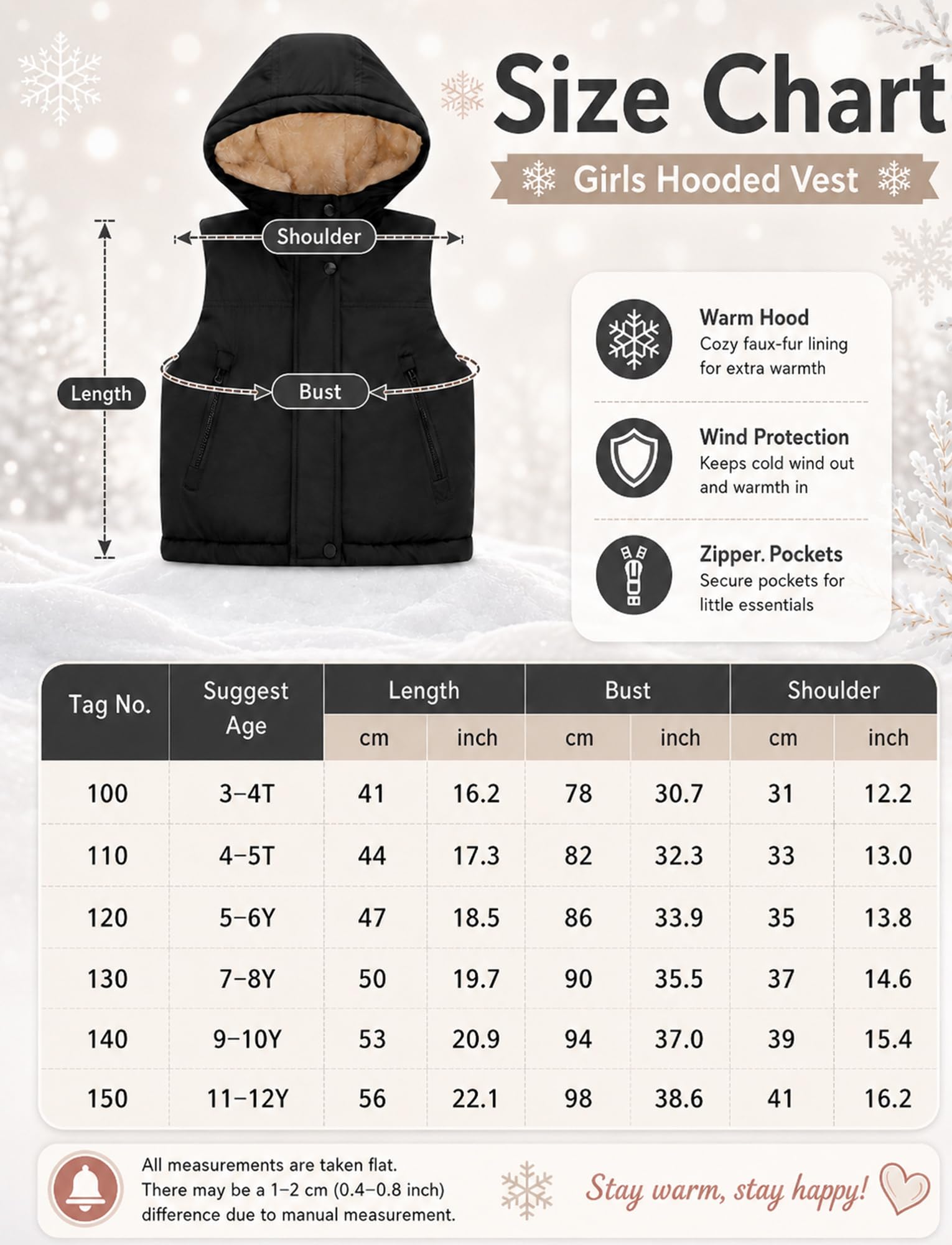 Gilet trapuntato per bambini e bambine, invernale, caldo, foderato in pile, giacca softshell con cappuccio, chiusura lampo, cappotto invernale antivento, senza maniche