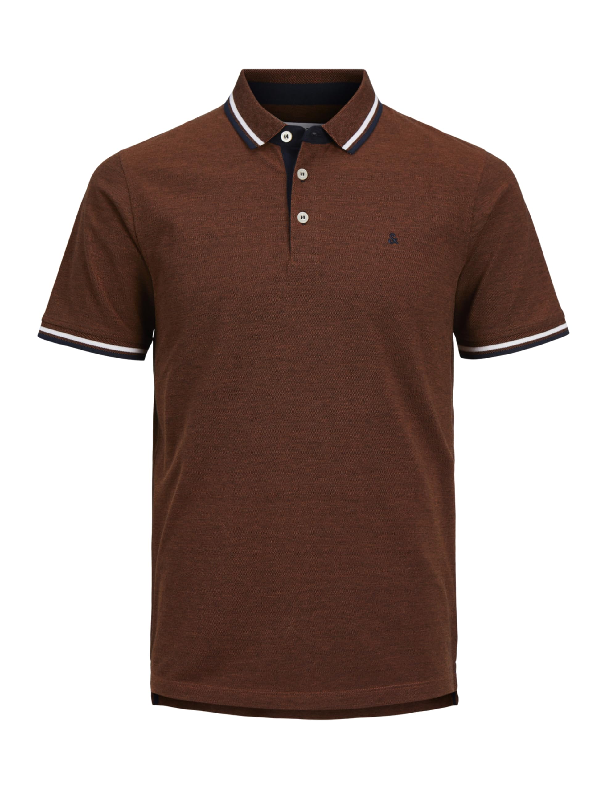 Jack & Jones Mens Jjepaulos Noos Pls Polo Shirt, Brown - White - Dark Blue, 4xl Uk