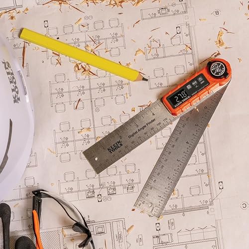 Miniatura 9 de Klein Tools Buscador de ángulo digital 935DAF, mediciones de precisión, cálculo de ángulo transportador de sierra ingletadora y diseño portátil