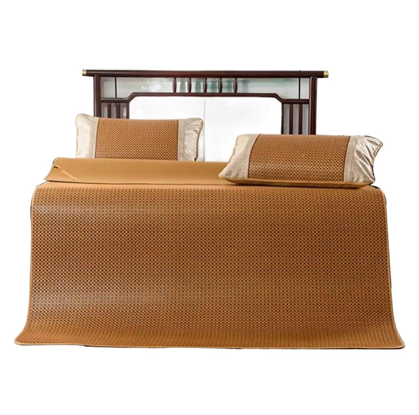 HALAHAIBamboo Summer Sleeping Mat Summer Sleeping Mat Rattan Foldable Mat Breathable Cooling Pad Refreshing Sweat Bamboo Sleeping Mat Bamboo Bed Mat (Color : A, Size : 0.9 * 1.9M/35 * 74")