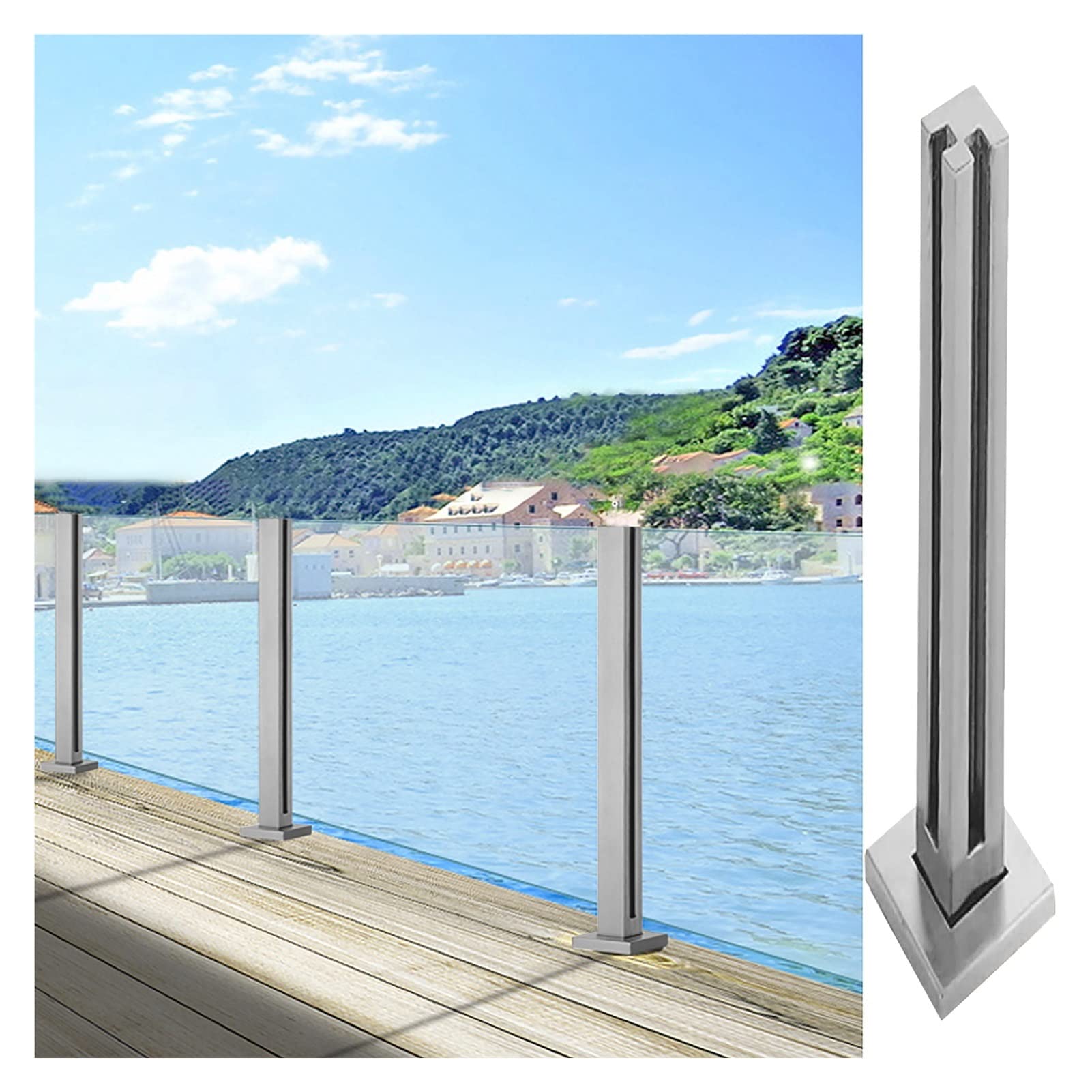 Système de balustrade en métal contre le vent fort avec panneaux de clôture au sol de 800 cm