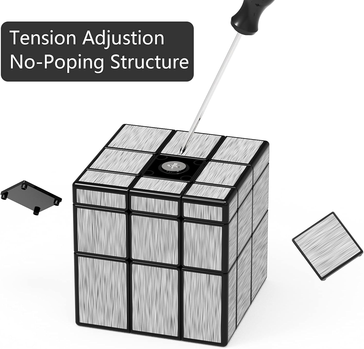 Vdealen Mirror Cube 3x3x3 CubeSilver Magic Cube Puzzle Toys Cube Game