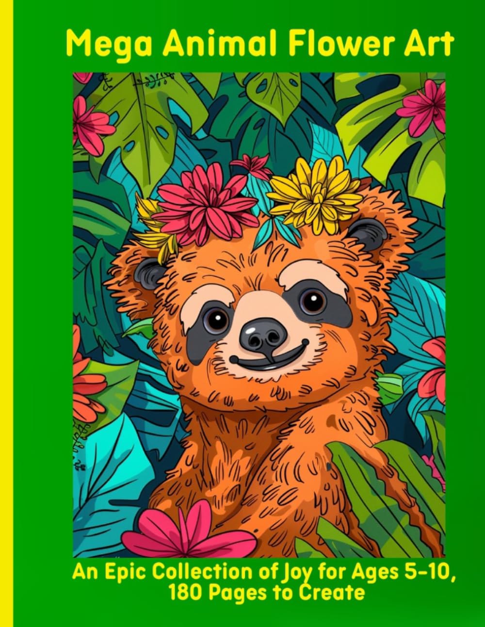 Mega Animal Flower Art: An Epic Collection of Joy for Ages 5-10, 180 Pages to Create