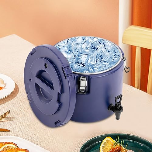 Miniatura 9 de Enfriador de bebidas aislado de 5.3 galones, dispensador con interior de acero inoxidable y boquilla, enfriador deportivo portátil para campamento,