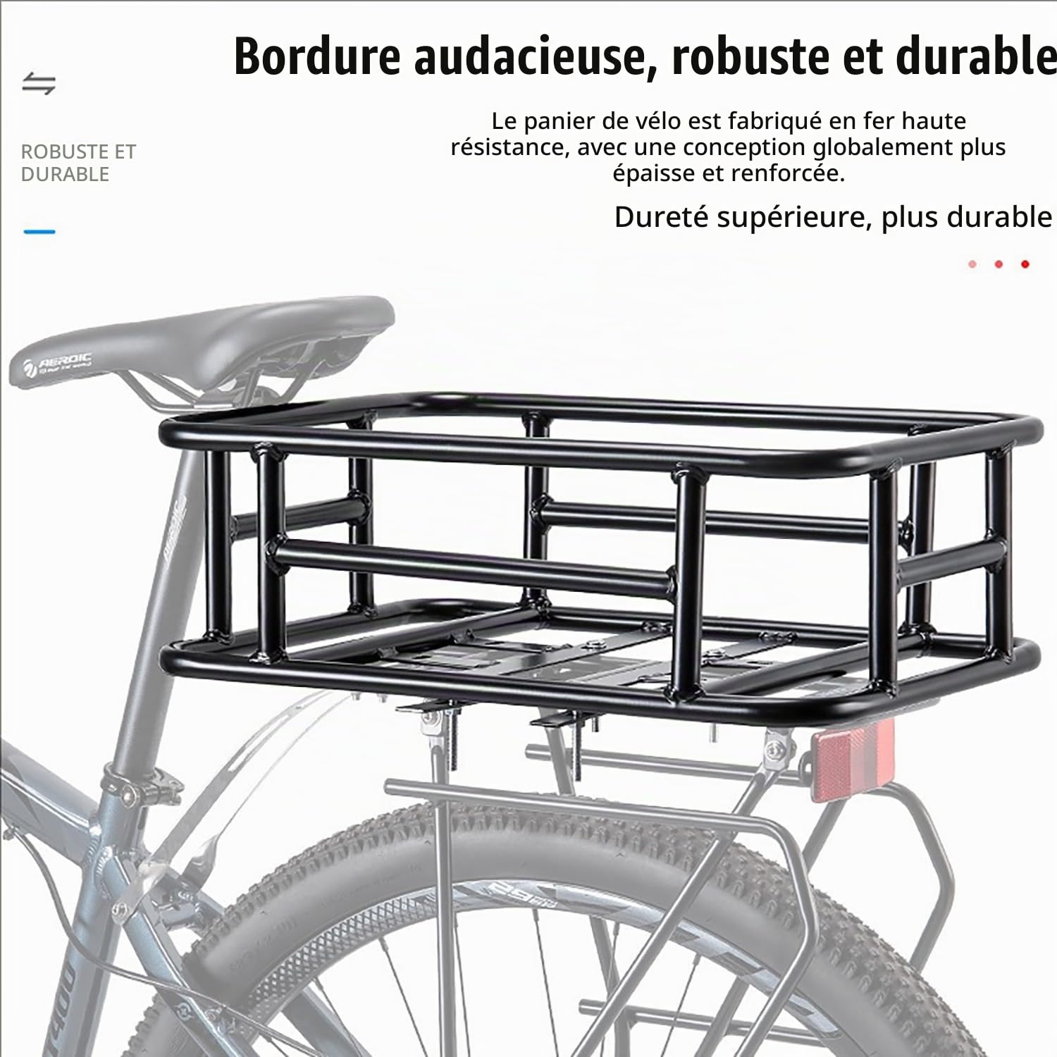 Panier Velo Arriere,Panier De Rangement Arrière pour Vélo Grande Capacité Et Étanche,avec Filet De Transport Et Doublure Épaisse,pour Transporter De La Nourriture,des Courses,des Balles,Un Chien,Etc.