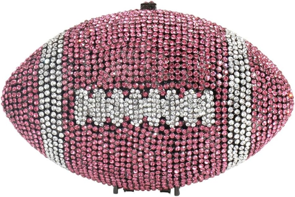 Novelty Football Shape Rhinestone Bag for Women Shiny Crystal Clutch Purse Party Handbag for Evening Prom Dating