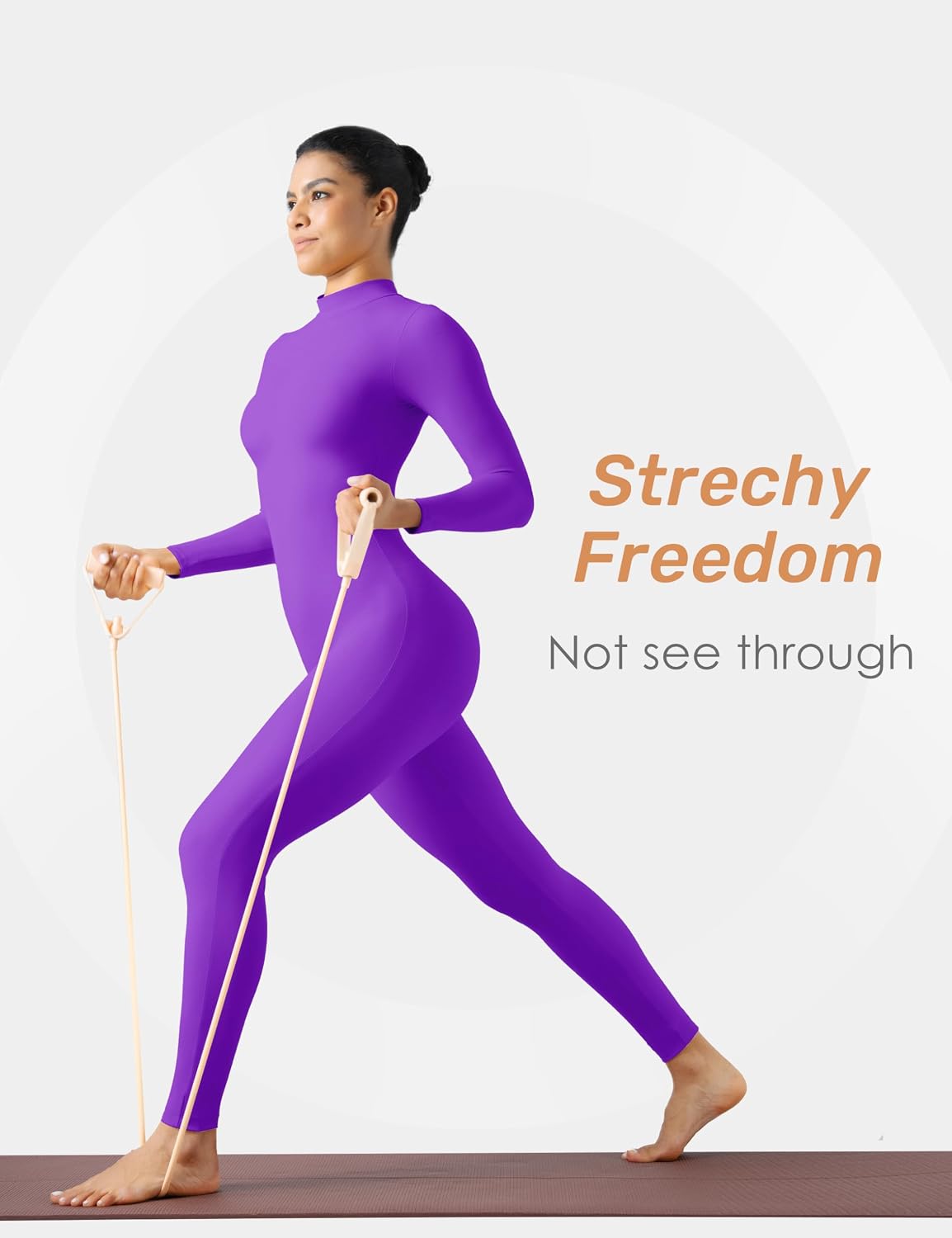 speerise Women Bodysuit Rompers Long Sleeve Jumpsuits Leotards One Piece Tummy Control Yoga Workout Outfits