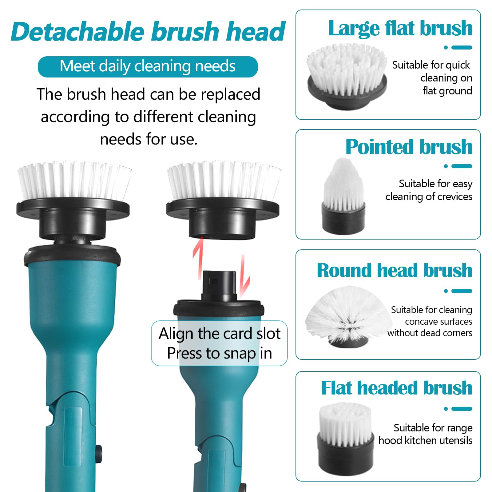 Brosse De Nettoyage électrique, épurateur à Batterie pour Batterie pour Makita 18V Comprenant 8 Têtes Brosse Nettoyage Brosse Nettoyage Extensible 63 à 125 Cm Equipée d'une Rallonge 2 Niveaux Vitesse