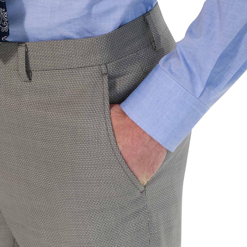 Men's Tailored Fit Premium Stretch Suit Pants Comfort Dress Pant Flat Front Dress Pant for Men Big & Tall2