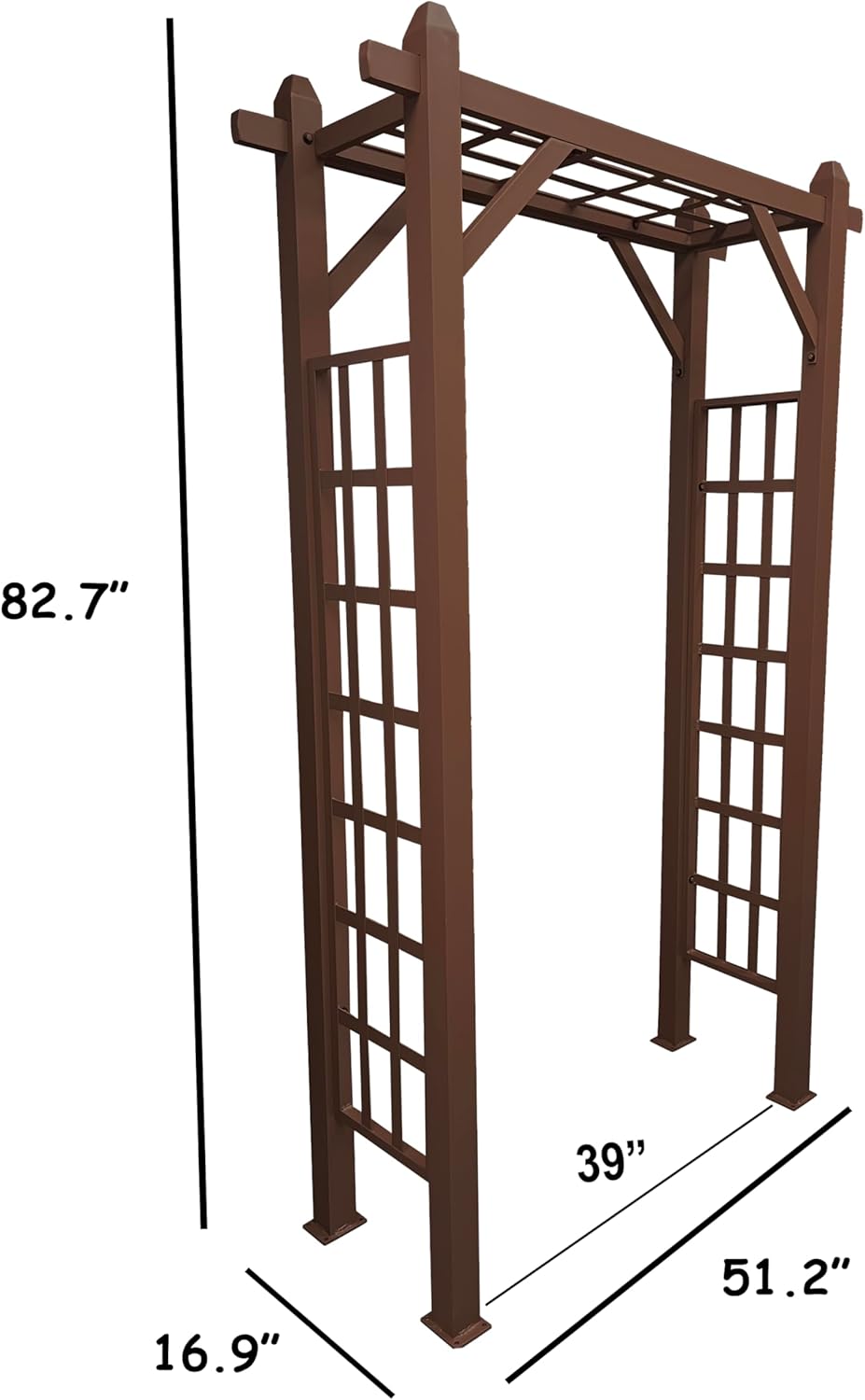 Oakland Living Brown Modern Aluminum Garden Arbor Arch