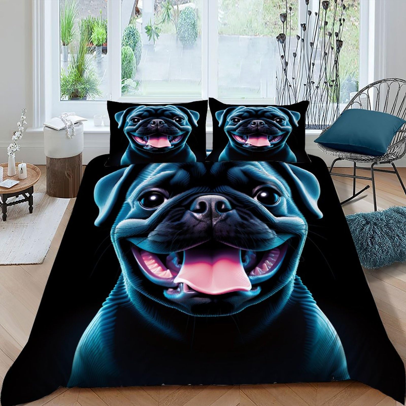 Parure de lit microfibre super douce et respirante avec housse de couette imprimée 220x240